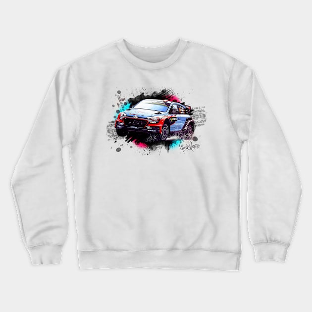 Dani Sordo's Hyundai i20 WRC Crewneck Sweatshirt by Mario Ramos Rally Art